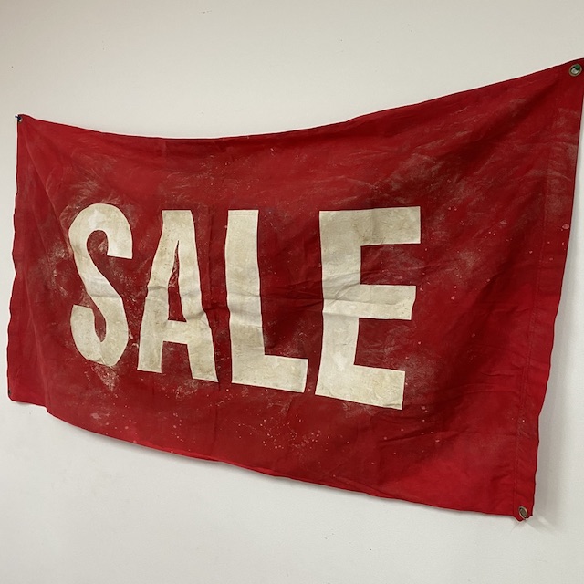 SIGN, Banner - SALE Red & White (Aged) 60 x 120cm
